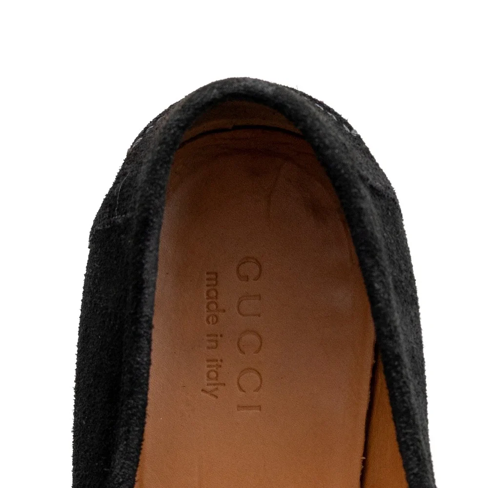 Gucci Bamboo Horsebit Black Suede Loafers US 10.5 UK 9.5 EU 43.5 MSRP $920